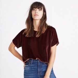 Madewell Velvet Tulip Hem Top